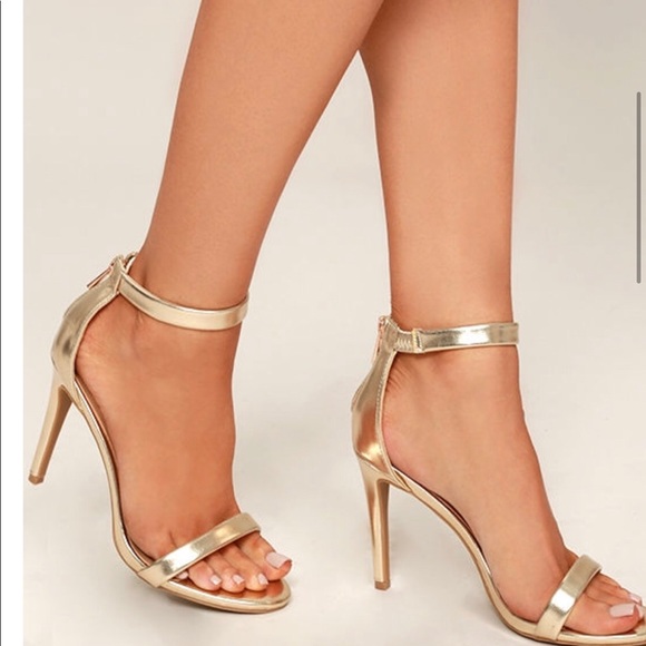 gold strap shoes
